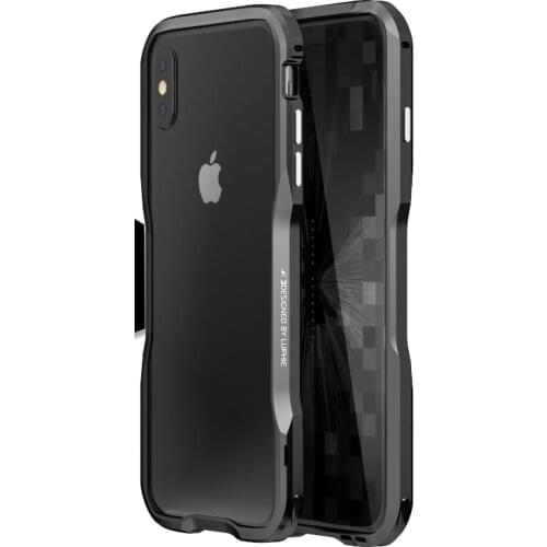 New High Quality Luxury Original Brand LUPHIE Aluminum Metal Bumper For iphone X Case Frame With Metal Button