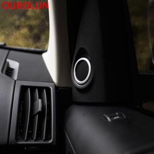 OUBOLUN For Land Rover Freelander 2 LR2 2008-2015 Car Styling Car Interior Front Door Speaker Frame Cover Trim