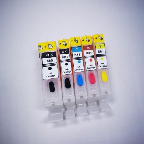 Refillable Ink Cartridge PGI-680 PGI-680XL CLI-681XL for Canon PIXMA TS706/TR7560/TR8560/TS6160/TS6260/TS8160/TS8260/TS9160 etc