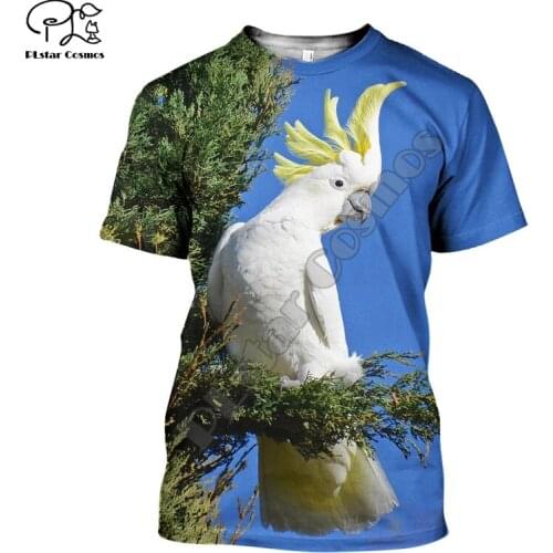 PLstar Cosmos Animal Parrot Flower Bird Retro NewFashion Funny Streetwear 3DPrint Unisex Summer T-shirts Tees Short Sleeves N-2