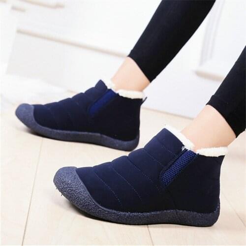 Big Size 35-46 Plush Women Shoes Winter Couple Unisex Snow Boots Warm Fur Casual Boots Women Slip on Mother Winter Shoes