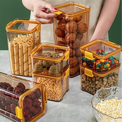Sold in Piece Plastic Airtight Cereal Container Oatmeal Coffee Bean Kitchen Dry Food Storage Box Fridge Smell Proof Organizer