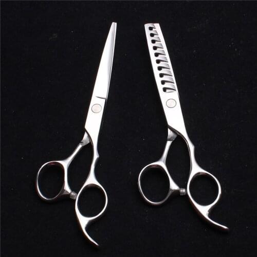 6" 17cm JP 440C Customized Logo Professional Hairdressing Scissors Cutting Scissors Thinning Shears 10 Teeth Hair Scissors C2000
