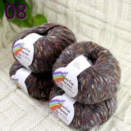 Sale 4SkeinsX50gr Luxury Soft MOHAIR Colorful Shawls Hand Knit Crochet Yarn Colorful Charcoal 824-07-4