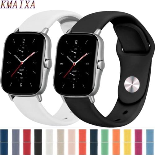 20mm/22mm Watch band For Amazfit GTS/2/2e/GTS2 Mini/GTR 42mm/47mm/GTR2/2e/stratos 2/3 Sport Silicone Bracelet Amazfit bip strap