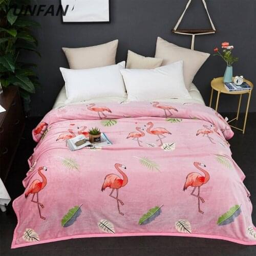 Pink flamingo blankets quilts twin full queen luxury blankets fashion soft Throw Flannel blankets on Bed/car/sofa kids blankets