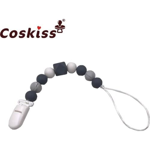 Pacifier Clips Silicone Teething Beads BPA Free Binky Holder for Girls, Boys, Baby Shower Gift, Teether Toys, Soothie, Mam