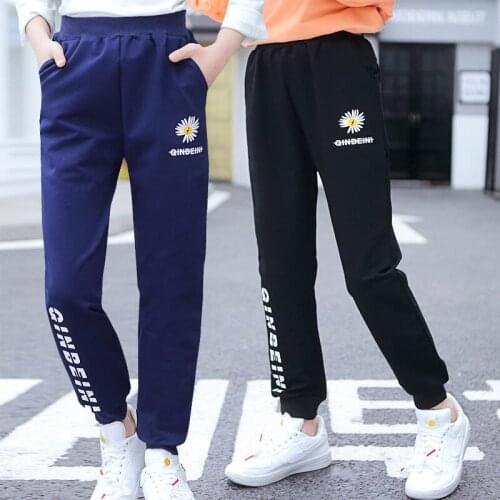 Girls' sweatpants spring autumn new girls loose middle-aged childrens cotton casual pants childrens pants