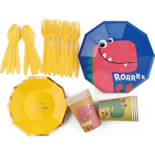 Dinosaur Theme Tableware Kids Birthday Party Decoration Plate Cup Tablecloth Balloon Birthday Celebration Party Supplies party