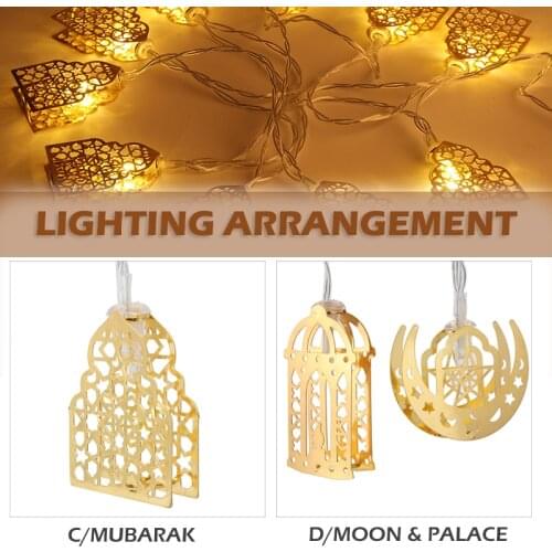 LED Light String Eid Mubarak Ramadan Decoration For Home Garden Canteen Patio Mubarak String Light Festival Decor