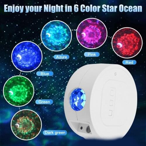 LED Starry Night Light Wave Sky Starry Galaxy Home Decoration Lighting USB Rechargeable Romantic Laser Galaxy Projector Lamp