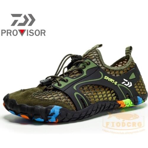 Daiwa Unisex Large Size Men Fishing Shoes Summer Mesh Men Breathable Hollow Outdoor Leisure Wading Hiking Outdoor Beach Shoes