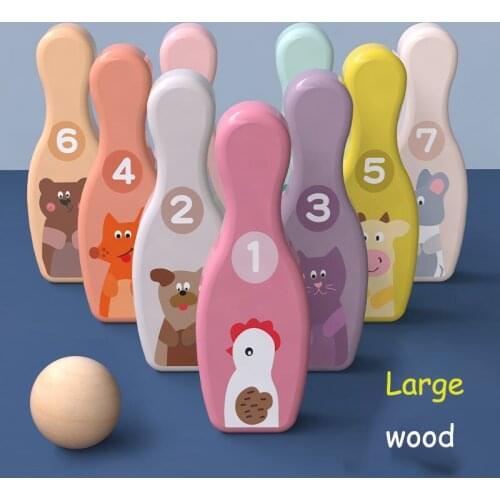 Fun bowling childrens wooden cartoon animal bowling sports toys outdoor leisure parent-child table game
