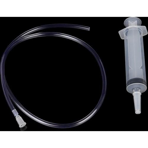 1PCS 60ML Plastic Feeding Syringe Reusable Pump With 80cm Tube For Epoxy Resin Tool