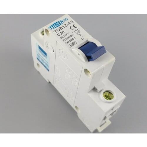 1P 20A 20Ampere DC 125V Circuit breaker MCB direct-current C curve