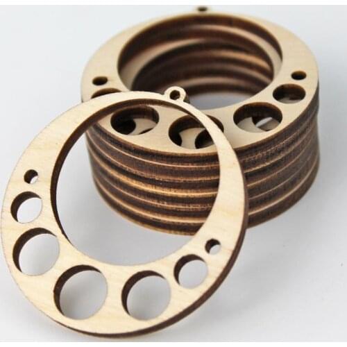 50PCS Unfinished Wood Wooden Hoop Circle Cutout Cutout Hanging Dangle Earring Earrings Jewelry Blanks