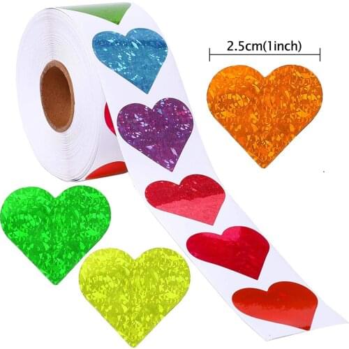 8 Patterns Heart shape Love Valentines Day stickers Wedding Party Seal Labels Gift Decoration Wrap Tag Stickers Self-adhesive
