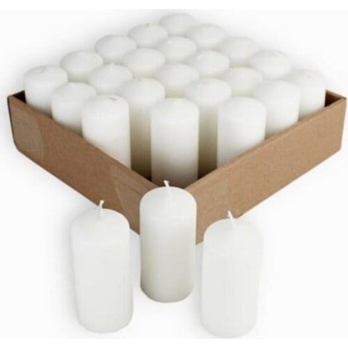 AnkaNaturel 25 Pieces Bar Candles For Wedding And Party Decorations Surprise Birthday Worship Wish Meditation Diameter 3.5 Lengt