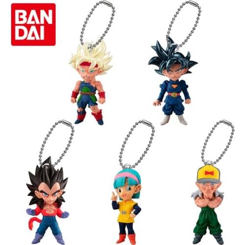Bandai Anime Gashapon Dragon Ball KeyChain UDM BURST Doll 45 Son Goku Chichi Action Figure Doll Model Toy Gift