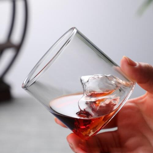 Whiskey Glass Mountain View Spirit Glass Mountain Glass Transparent Heat-resistant Glass Tea Cup Red Wine Glass HOT