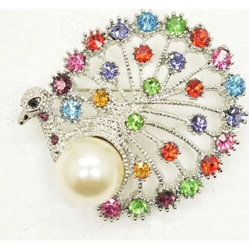 Rhinestone Pin brooches Peacock Fashion brooch C930 E