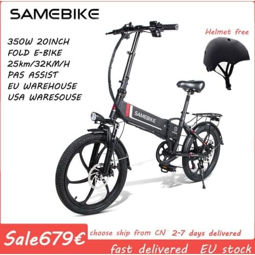 Samebike 20/14'' Electric Bike Portable Fold Electric Bicycle ebike Motor Bikes City Cycling for Work Travel Bicycle EU Stock