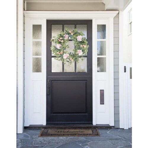 Eucalyptus Wreath - 16.5 Inches Artificial Festival Celebration Party Wreath with Green Leaf for Restaurant Door Decoration