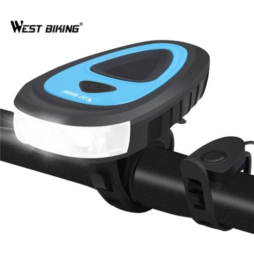 WEST BIKING 1200mAh Bicycle Light 200Lumens XPE Bead Bike Front Light With 120DB 5 Sounds Bike Bell Bicycle Lamps Bike Lights