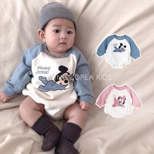 Newborn Baby Long Sleeve Rompers Cartoon Mickey Minnie Boy Clothes Spring Autumn Cotton Girl One Pieces Jumpsuit Toddler Outfits
