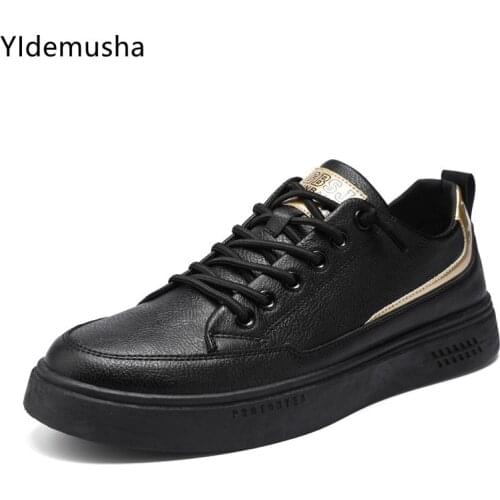 New Fashion Men Sneaker PU Casual Shoes Lac-up Mens Vulcanize Shoes Lightweight Boy Students Walking Sneakers Zapatillas Hombre