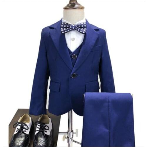 Summer Clothes Boys suits for wedding Kids British Birthday Dress Boy gentleman suit Children clothing suit vest pants 3pcs/set
