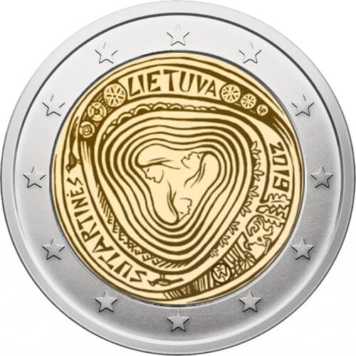 Lithuania 2019 Multi Voice Song 2 Euro Real Original Coins True Euro Collection Commemorative Coin Unc