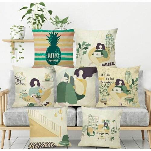 Monder Nordic Girls Art Minimalist Abstract Pillowcase Geometric Pach Skin Pillow Cushion Cover Throw Sofa Home Decor Pillowcase