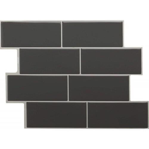 10PCS 3D Grey Marble Mosaic Peel and Stick Wall Tile Self Adhesive Backsplash Kitchen Bathroom Home Wall Sticker Vinyl