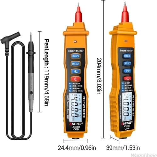 Digital Multimeter Non Contact Pen Type Meter 4000 Counts with AC/DC Voltage Resistance Capacitance Hz Tester Tool J18 21