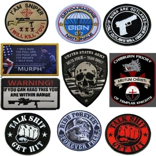 POLICE SWAT TEAM Badge Embroidered Patches Army Military Skull Tactical Clothes Accessories Armbands Sewing Appliques Hook Patch