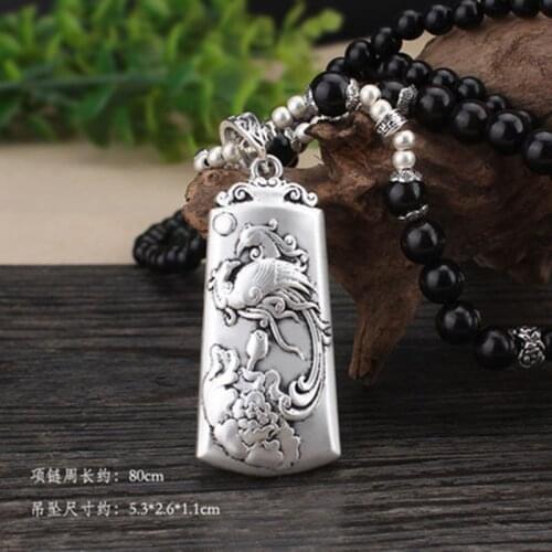 Original stainless steel keychain dragon and phoenix pattern pendant key chain sun moon couple jewelry pendant Chinese