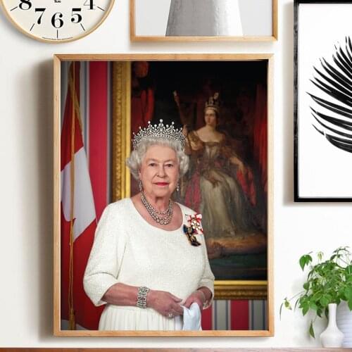 Modern Artwork Queen Elizabeth II Portrait Canvas Art Picture Posters and Prints Painting Home Living Room Decoration
