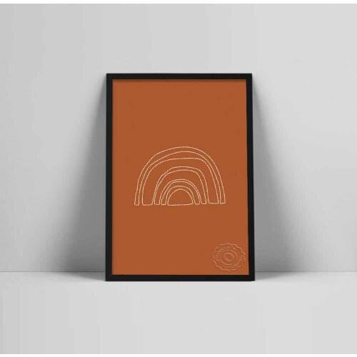 Outline Rainbow Art Print | Boho Wall Art | Minimalist Rainbow Poster | Boho Rainbow Printable | Abstract Rainbo Shape Poster