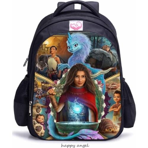 Raya and the Last Dragon Backpack for Girls Boys Mochila Students Cartoon Anime School Bags Kids Rucksack Teens Travel Knapsack