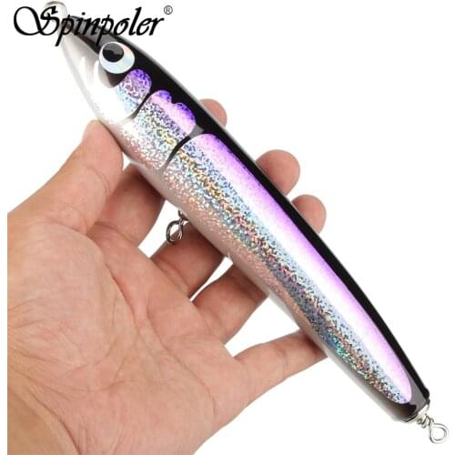 Spinpoler 200mm 89g Trolling Stick Bait Saltwater Pencil Popper GT Fishing Lure Hard Bait Big Game Handmade Wood Lure