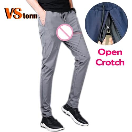 Sex Man Driver Outdoor Open Crotch Pants Quick Unfix Trousers for Long Journey Pee Excretion Sweatpants Trip Outdoor Sex Pant