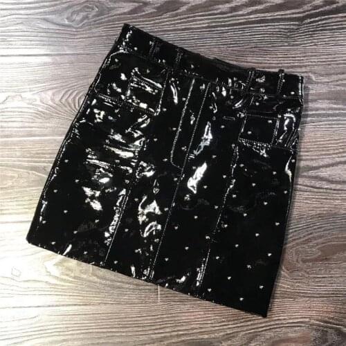 Lady real leather women skirt