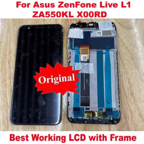 Original Best For Asus ZenFone Live L1 ZA550KL X00RD LCD Display Touch Screen Digitizer Assembly Sensor Pantalla with Frame