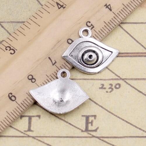 20pcs Charms Evil Eye 21x17mm Tibetan Silver Color Pendants Antique Jewelry Making DIY Handmade Craft