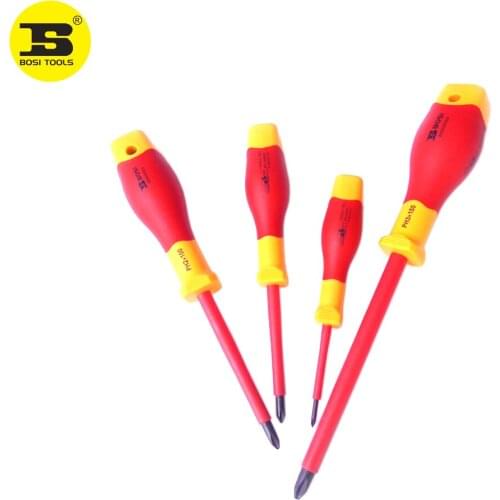 4PC Mixed Size BOSI Magnetic VDE PH Screwdrivers Insulation 1000V Electrician Tools