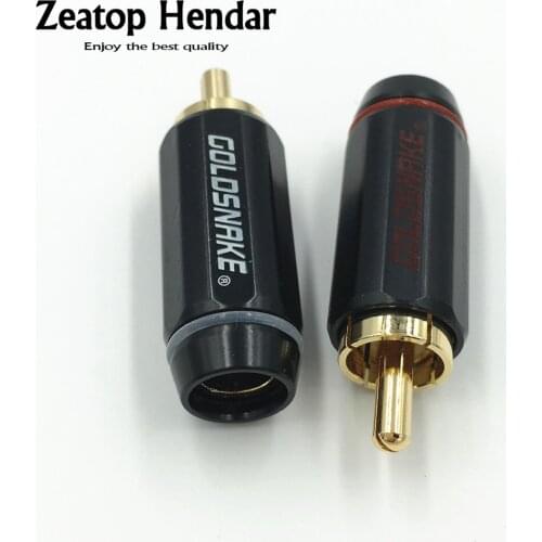 4Pcs High Quality New RCA Male Plug Adapter Audio Phono Soldering Connector for Speaker Cable Amplifiers