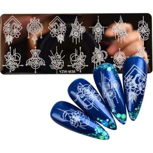 6*12cm Nail Art Stamping Plates Necklace Nail Stamping Plates Lace Flower Nail Printing Tools