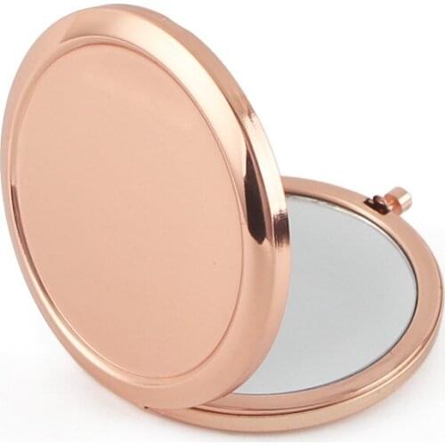 70mm Makeup Mirror Round Rose Gold Compact Mirror