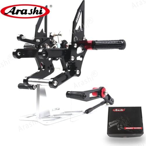 Arashi For YAMAHA YZF-R6 2017-2020 CNC Adjustable Footrest Motorcycle Foot Pegs Rider Rearset 2020 YZF R6 R 6 600cc Accessories